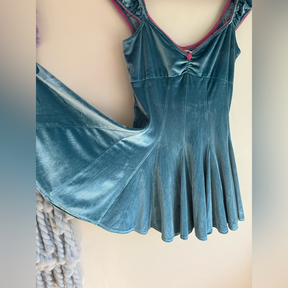 Free People Blue Velvet Rose Marie Mini Dress XS - Picture 10 of 11